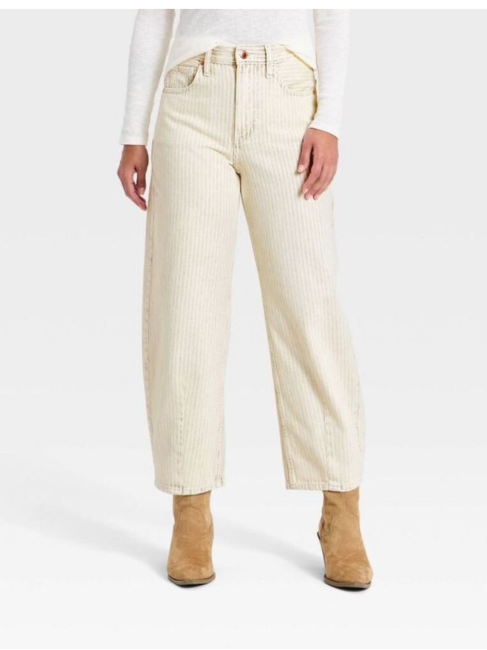 NWT Women’s Universal Thread High-Rise Striped Barrel Jeans Size 8